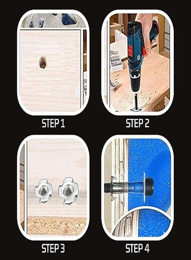 TheMujtaba Yellow Zinc (M5) T-Nut Ideal for Wood, Particle & Composite Materials - Corossion Resistant Nuts - Woodworking and Furniture (100 Pack) - Image 5